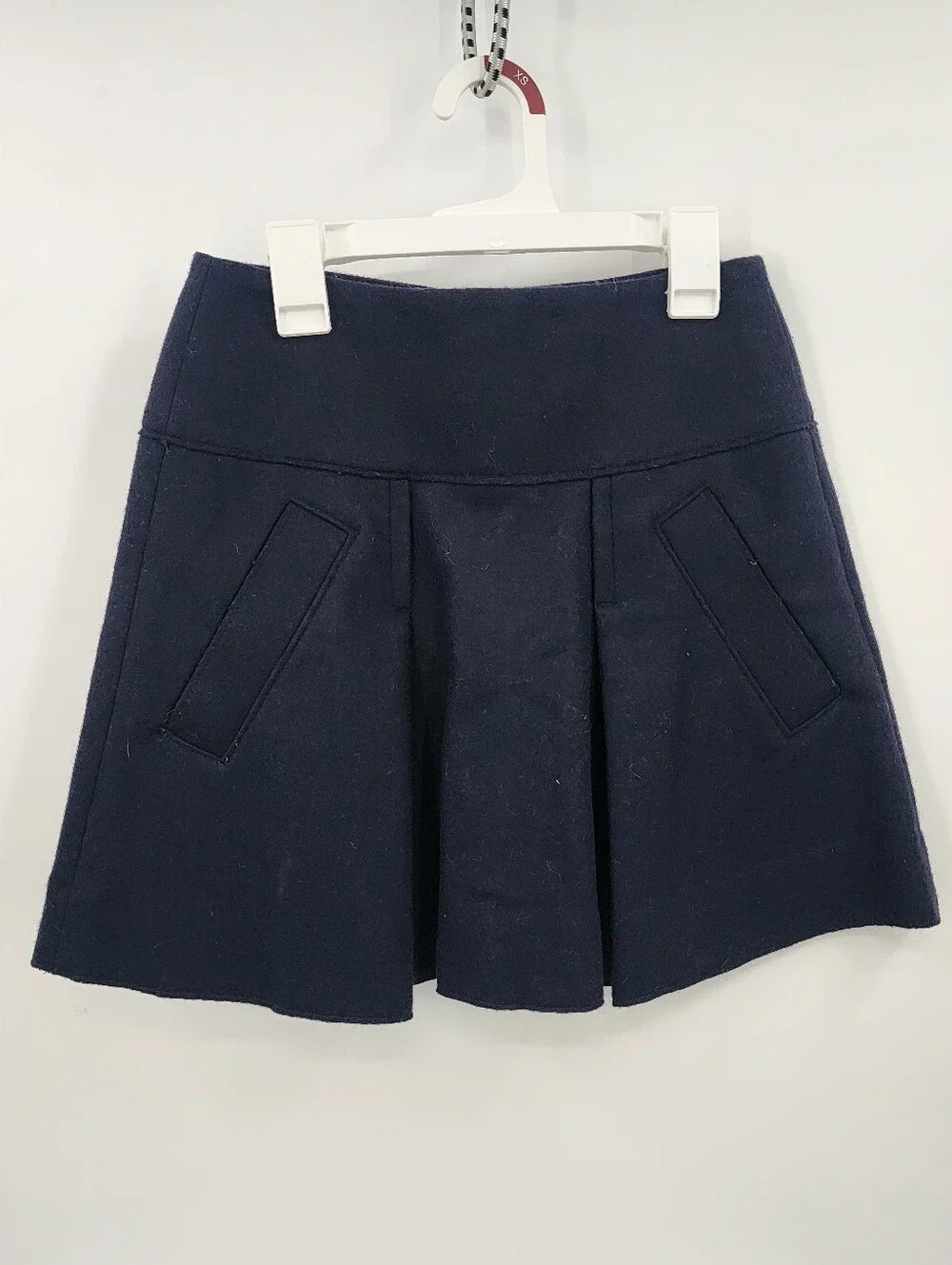 VINCE Wool Circle Mini Skirt Navy Blue Size 00
